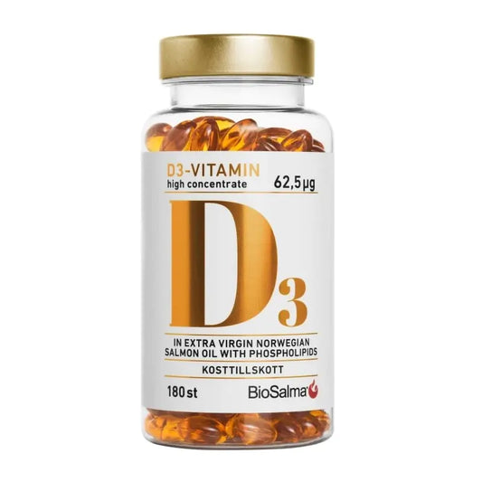 BioSalma D3-vitamin 62,5µg high concentrate 180 kapslar