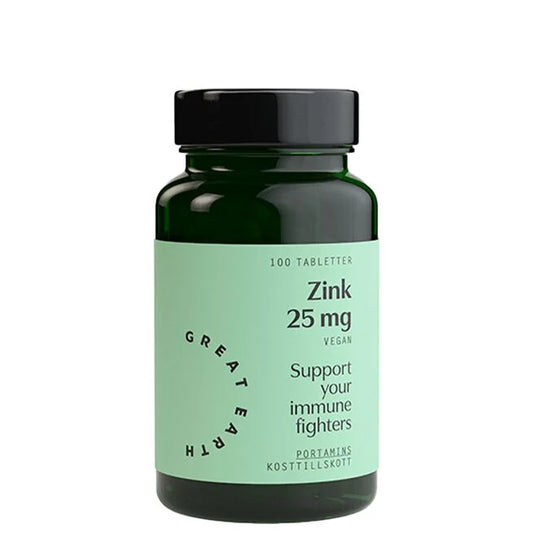 Great Earth Zink 25 mg 100 tabletter