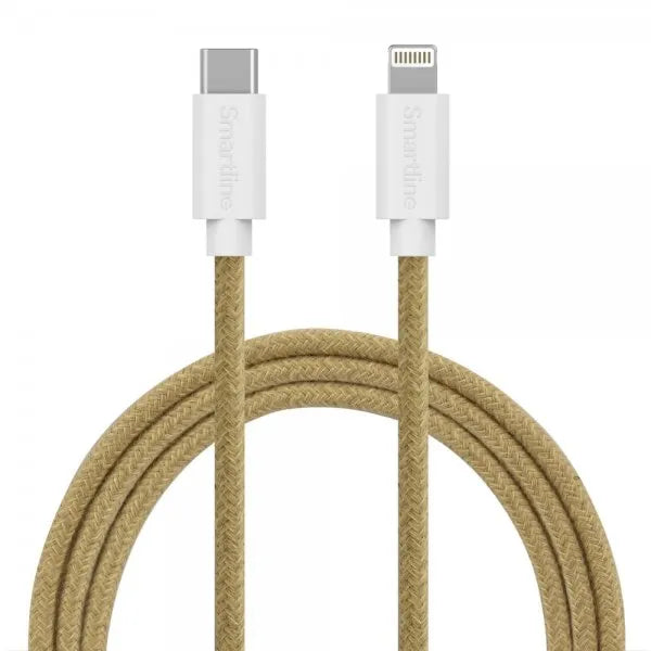 Smartline Lightning till USB-C Kabel 2m Fuzzy Sand